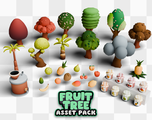 Stylized Fruit Trees & Jam